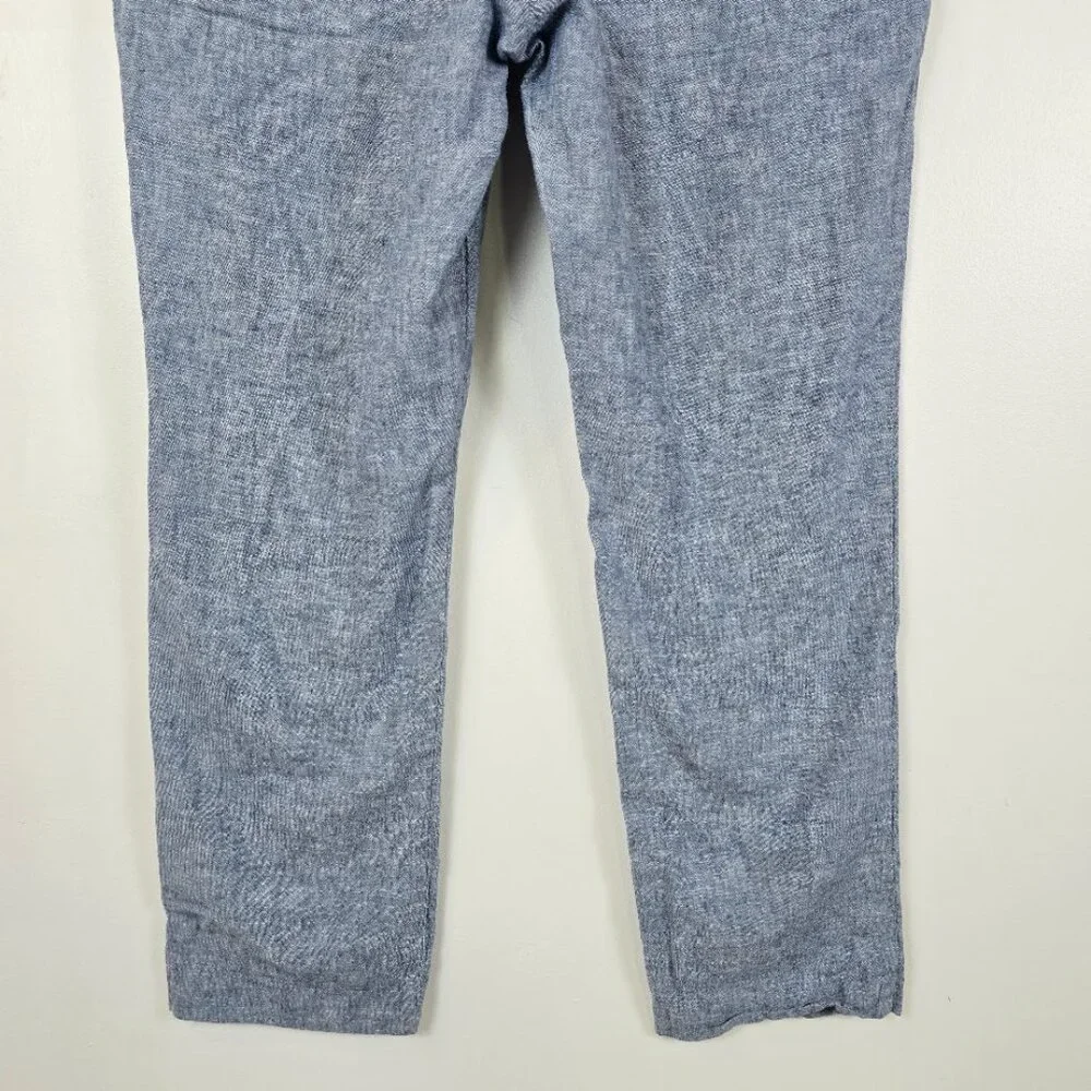 Perry Ellis Slim Fit Linen Blend Chambray Chino Pants - Picture 8 of 15